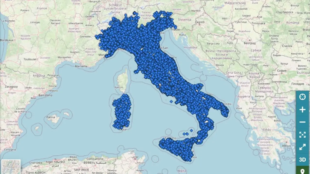 Mappa stazioni carburanti colonnine